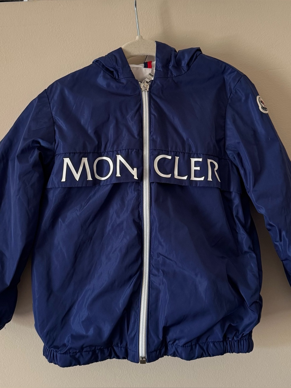 Moncler Kids Navy Hooded Windbreaker Jacket